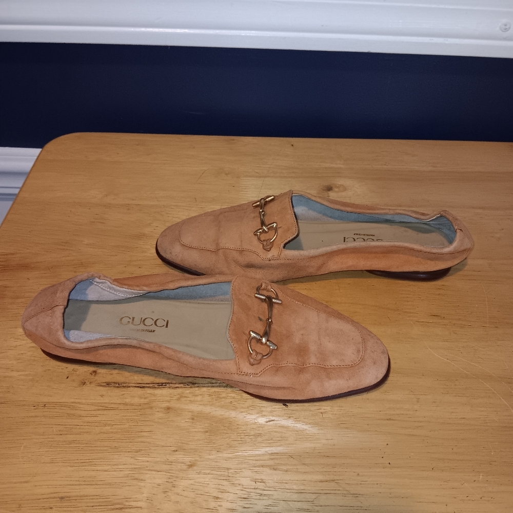 Gucci GG Horsebit Suede And Leather Loafers Size 35 - Picture 3 of 5